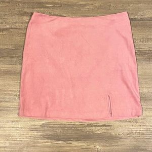 Faux suede mini skirt